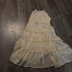 NEW Girls size 8 Girls Halter Neck Sleeveless White Summer Dress